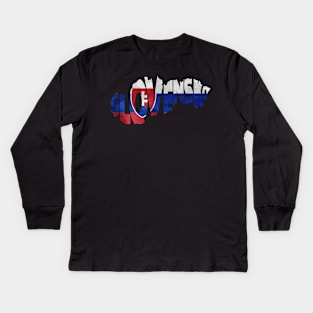 Slovakia Typo Map Kids Long Sleeve T-Shirt